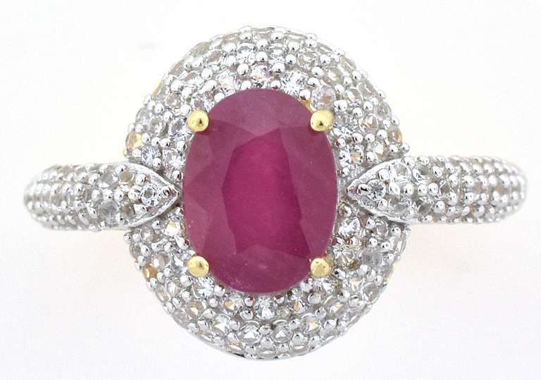 Charming Star Ruby & Topaz Ring in Vermeil