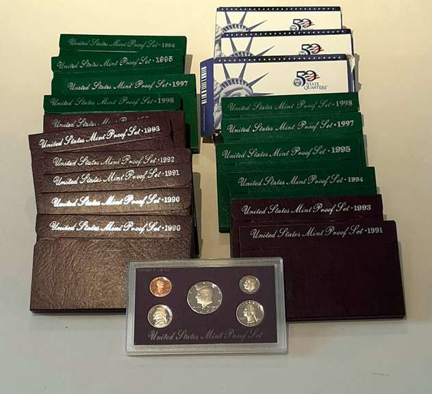 2 Each 1990-1995 1997-8 &2010 US Proof Sets
