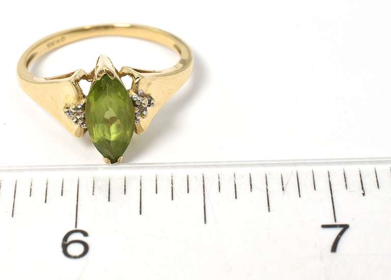 Sweet Marquise Peridot Ring in Yellow Gold