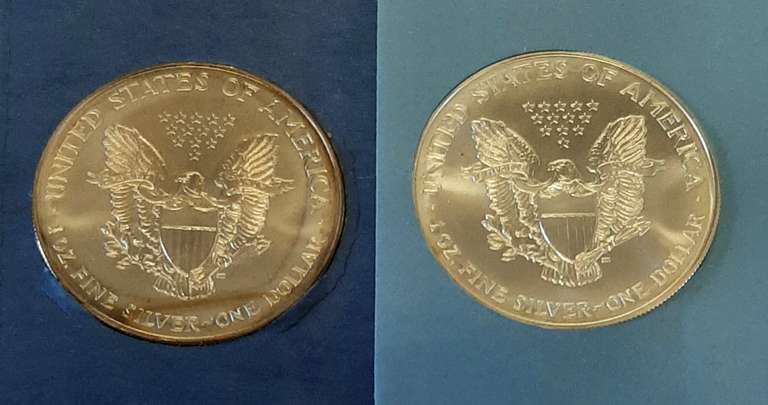 1997 and 1999 Unc Silver Eagles