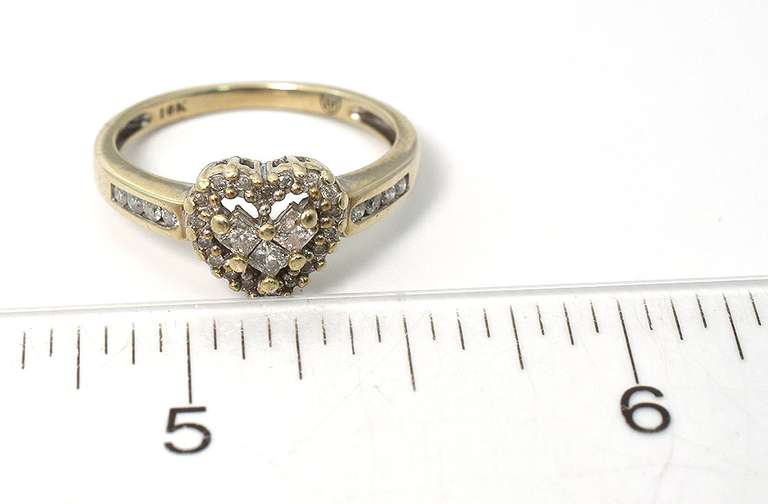 Adorable Diamond Heart Ring in White Gold
