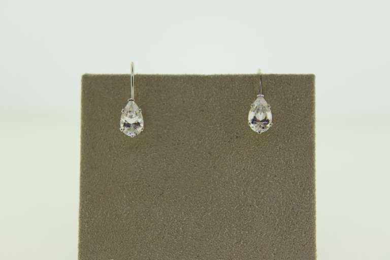 Sterling Silver Tear Drop Crystal Earrings