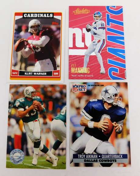 4 NFL QB Greats Football Cards