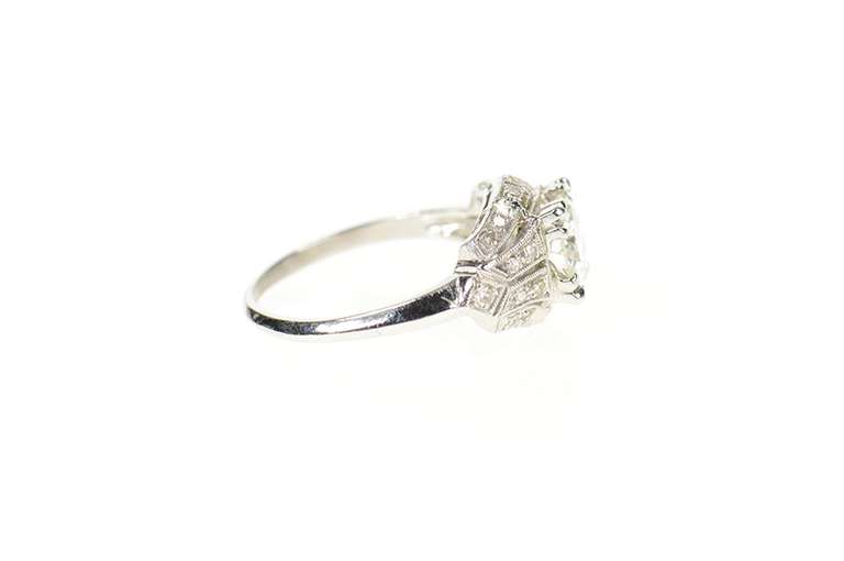 Platinum 0.87 Ctw Art Deco Diamond Engagement Ring