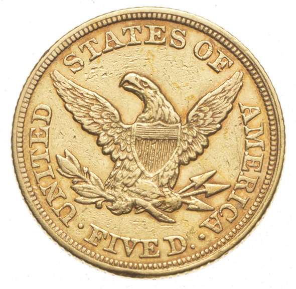 1861 $5.00 Liberty Head Gold Half Eagle