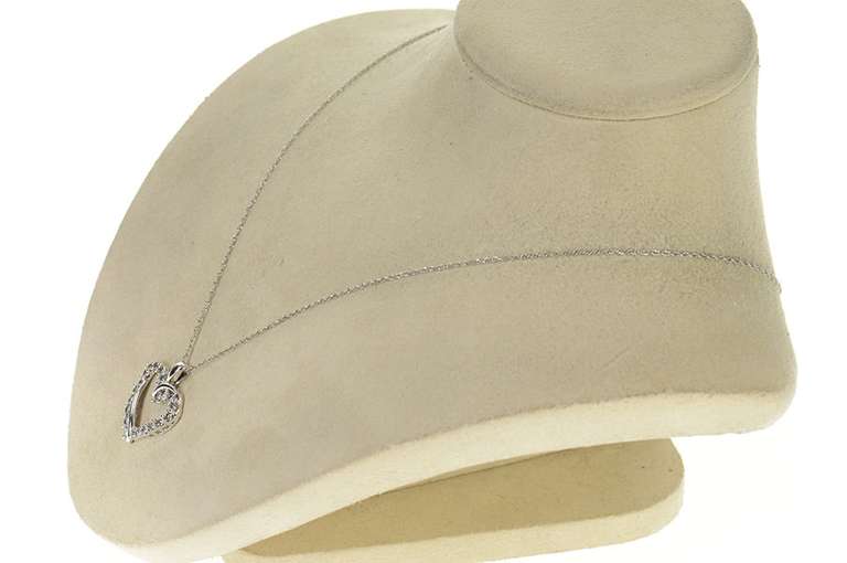 10K White Gold 2/3 Ct Diamond Classic Simple Heart Pendant