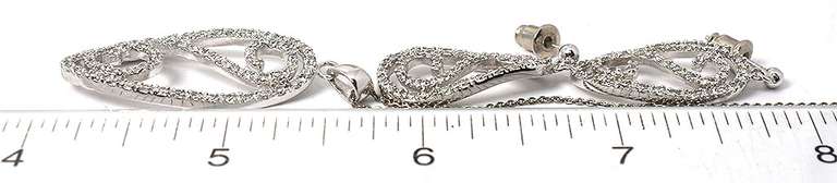 Elegant Set of Sterling Silver Necklace and Earrings