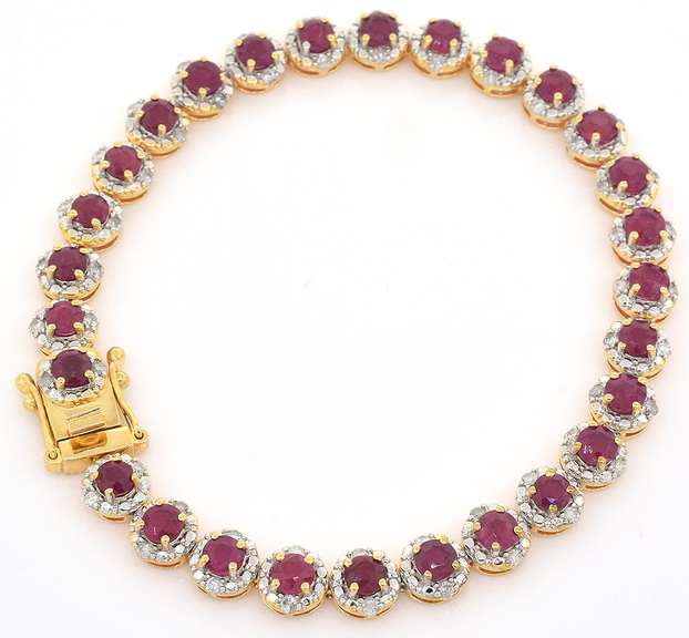 Gorgeous Ruby & Diamond Bracelet in Vermeil