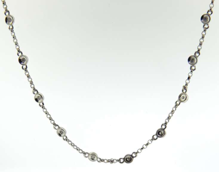 Amazing Bezel Set Diamond by the Yard Necklace