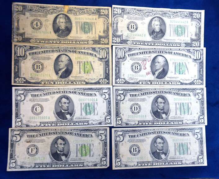 Lot Of Old Currency 80 Dollars Face