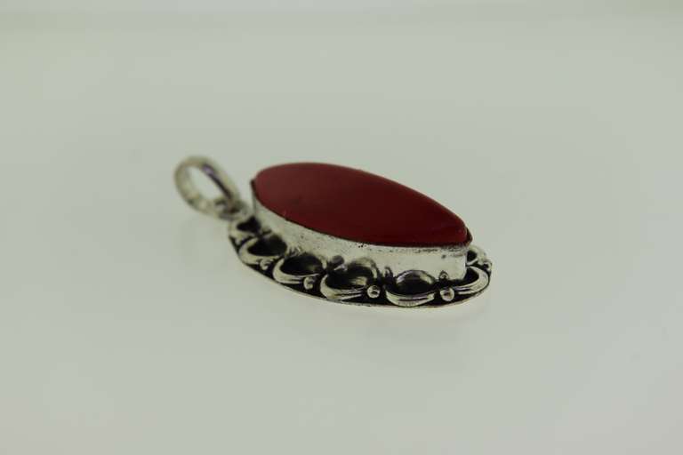 Silver-Tone Color Stone Pendant