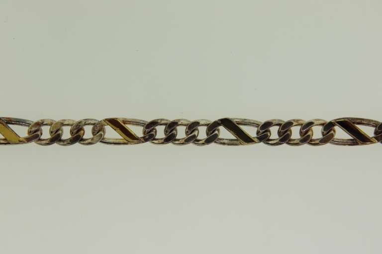 Italian Sterling Silver Figaro Chian Bracelet