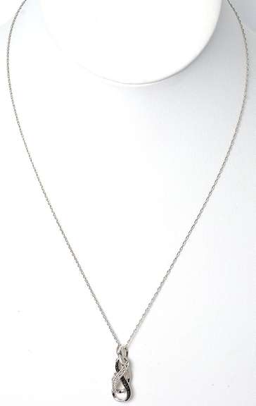 Sterling Silver White and Black Stone Necklace