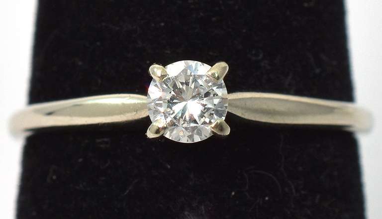 Charming Solitaire Diamond Ring in 14KT White Gold