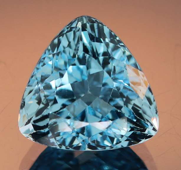 High fire 12.99ct trillion cut Swiss blue Topaz