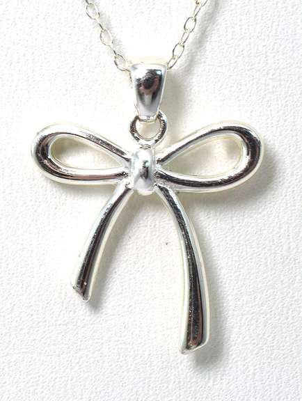 Sterling Silver Ribbon Necklace