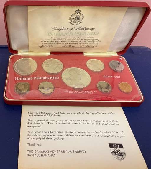 1970 Bahama Proof Set from Franklin Mint