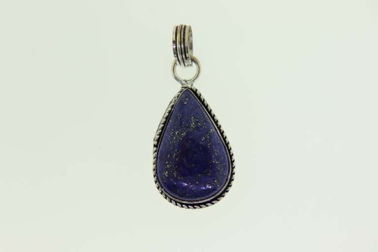 Silver-Tone Color Stone Pendant