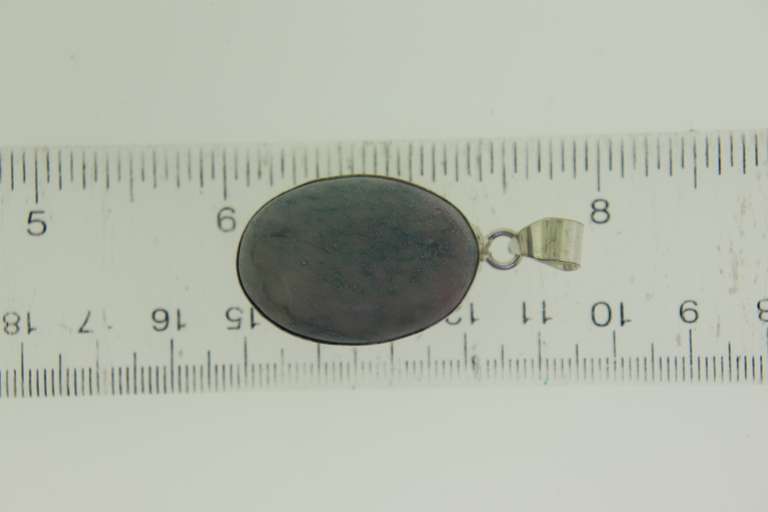 Silver-Tone Color Stone Pendant