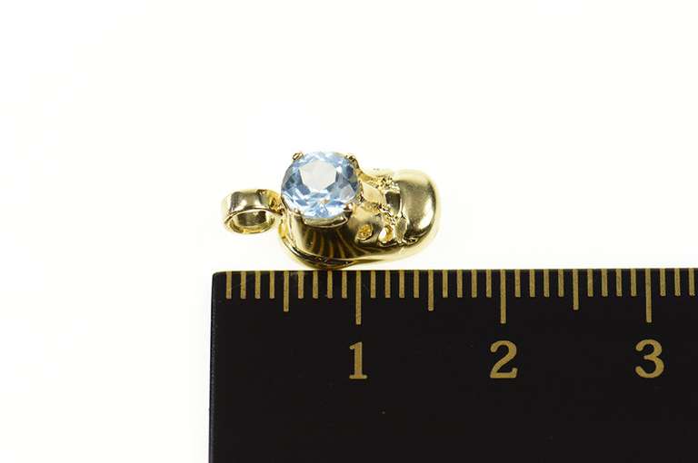 10K Yellow Gold Blue Topaz 3D Baby Shoe Bootie Sneaker Charm/Pendant