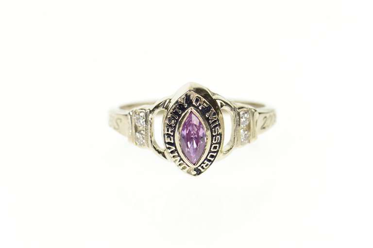 14K White Gold 2004 University of Missouri Diamond Class Ring