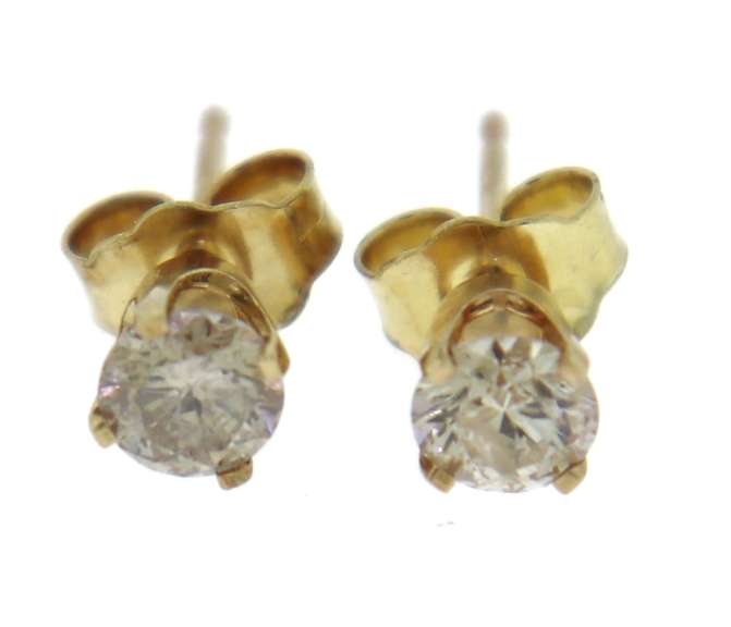 Classic Yellow Gold Diamond Stud Earrings
