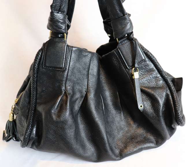 Cole Haan Black Leather Satchel Bag
