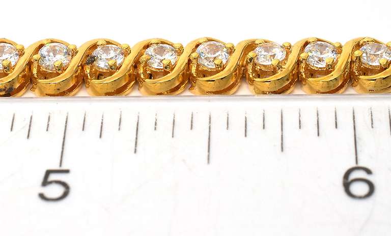 Sterling Silver Vermeil CZ Bracelet