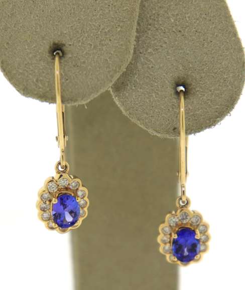 Fantastic Tanzanite and Diamond Scalloped Halo Earrings