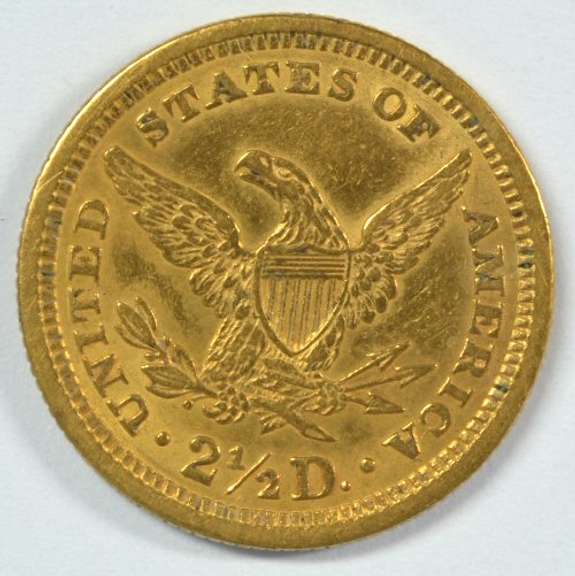 Scarce near mint 1861 US $2.50 Liberty Gold Piece