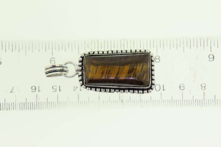 Silver-Tone Color Stone Pendant