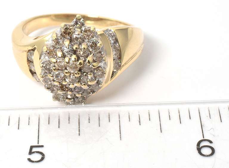 Eye-Catching Diamond Cluster Ring in Yellow Gold