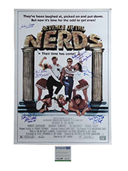 Revenge Of The Nerds Cast Autographed Poster ACOA Witness