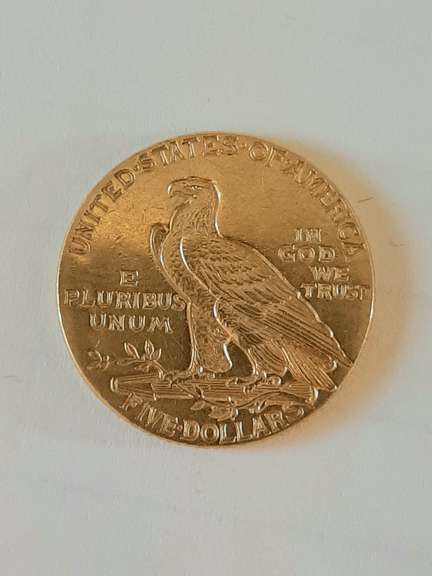 1913 Indian Near Unc US $ 5 Gold Half Eagle
