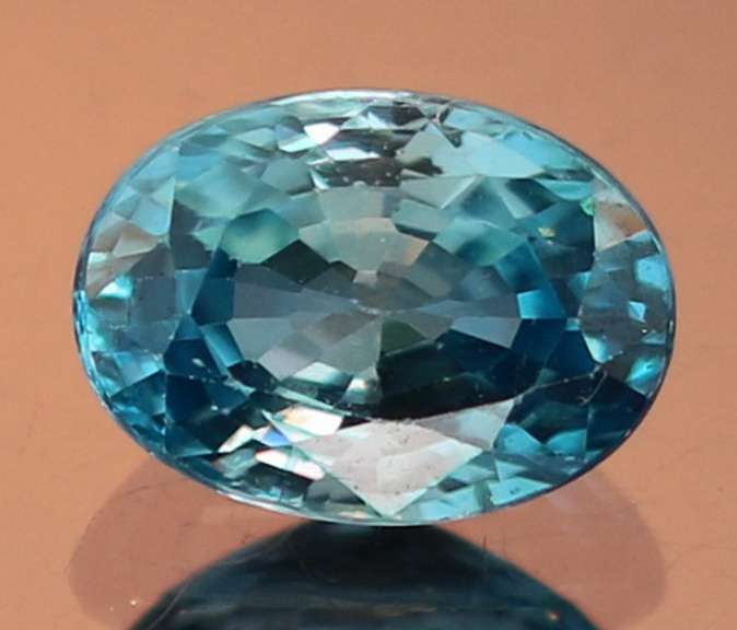 Glittering 2.02ct 6x8mm diamond luster blue Zircon