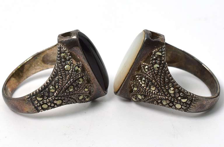 Set of 2 Sterling Silver Rings Both Size 7