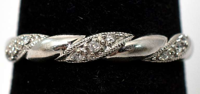 Gorgeous Diamond "Wrapped" Band Ring in White Gold