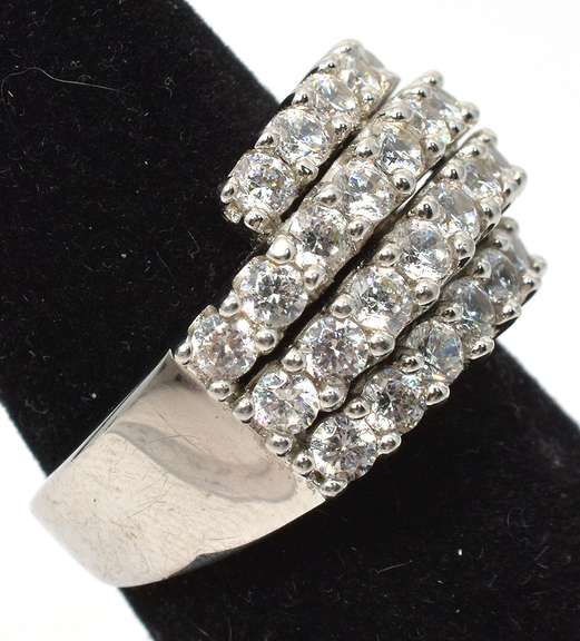 Sterling Silver CZ Cocktail Ring