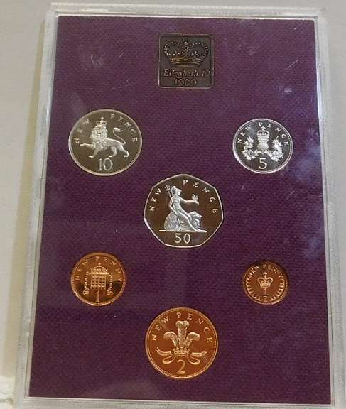 1980 British Mint Set - 1/2 Penny to 50 Pence