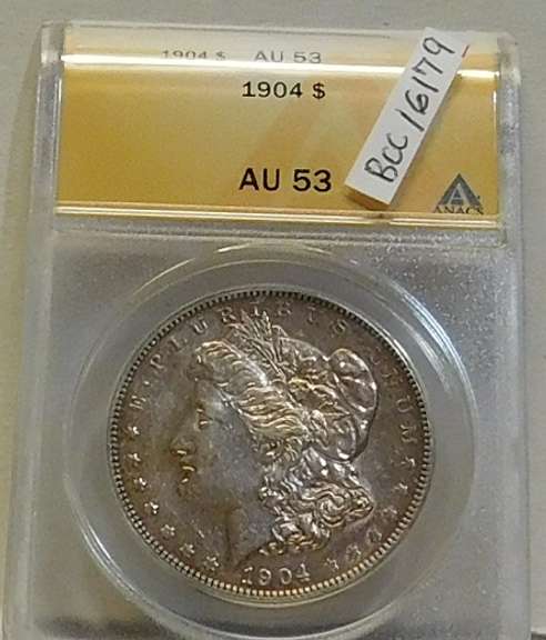 1904 Morgan Dol, ANACS AU-53, rare date