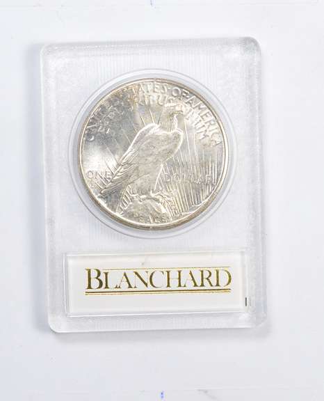 MS63 1927-S Peace Silver Dollar - Redfield - Graded Blanchard