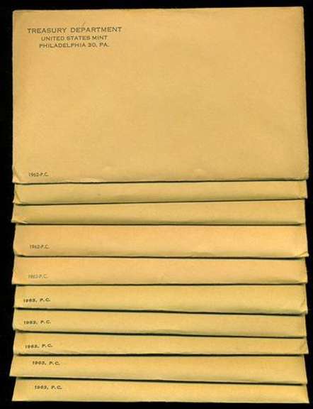 10 UNOPENED US Silver Proof Sets: 5 1962 & 5 1963