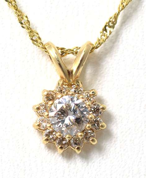 Dainty Diamond Necklace in 14KT Yellow Gold