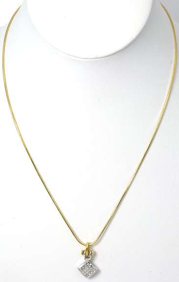 Shimmering 0.32CTW Diamond Necklace in Two-Tone 14KT & 18KT Gold