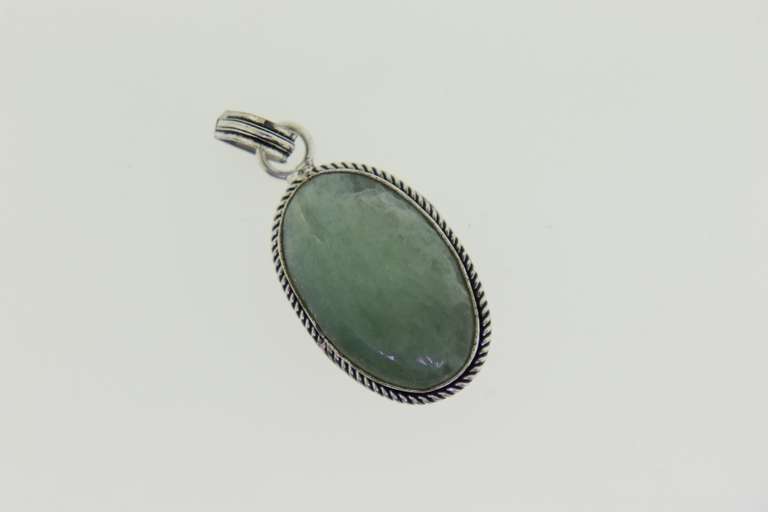 Silver-Tone Color Stone Pendant