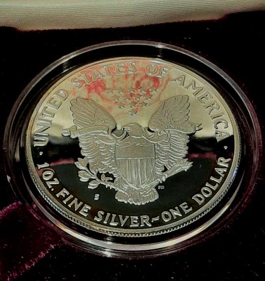 1987 S &1988 S Proof Silver Eagles Box and Papers With Boxs Papers