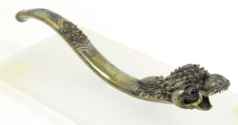 Early Rare Silver Figural Dragon Cigarette/Cigar Holder