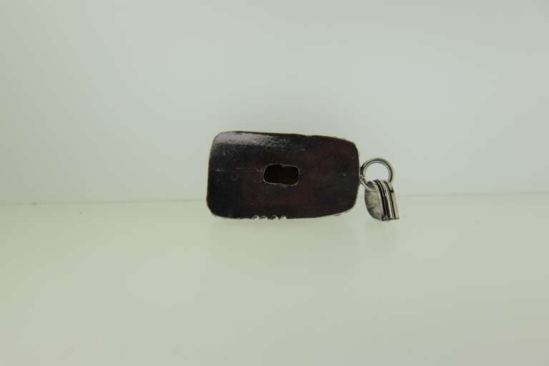 Silver-Tone Color Stone Pendant