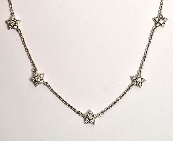 Stylish Stars of Diamonds Necklace