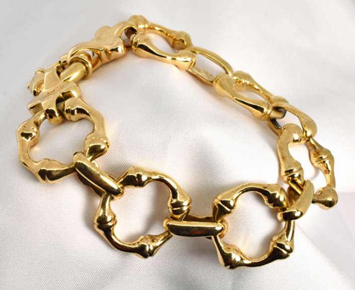 Bold Alternating Link Bracelet in Vermeil